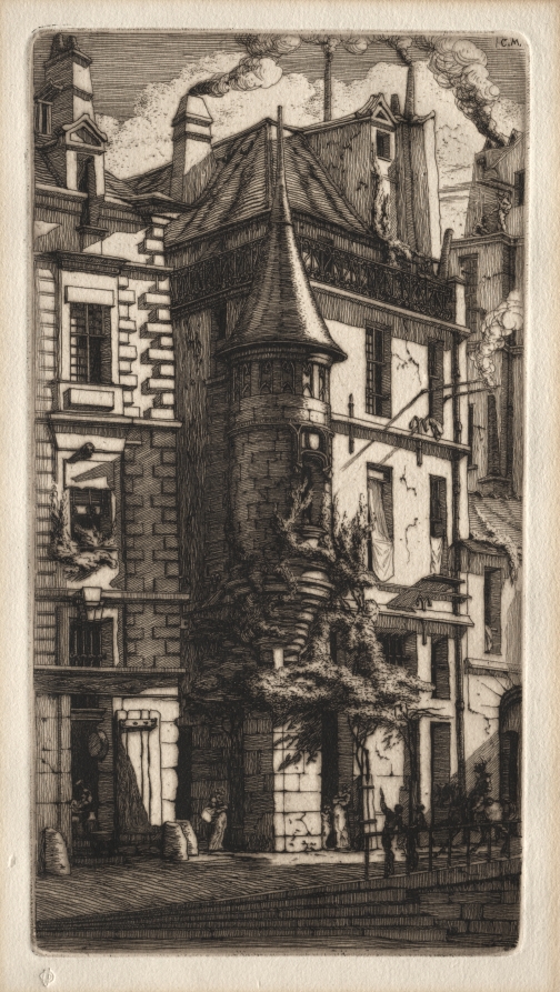 Etchings of Paris:  House with a Turret, Weavers' Street