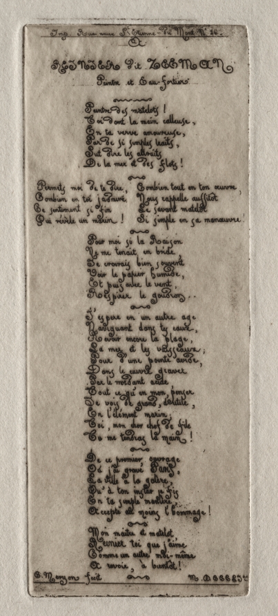 Etchings of Paris:  Dedication to Reynier Nooms, called Zeeman