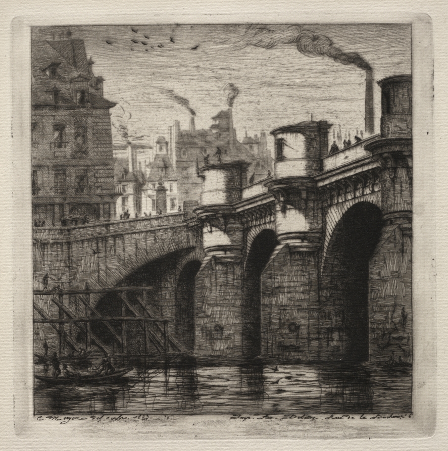 Etchings of Paris:  The New Bridge