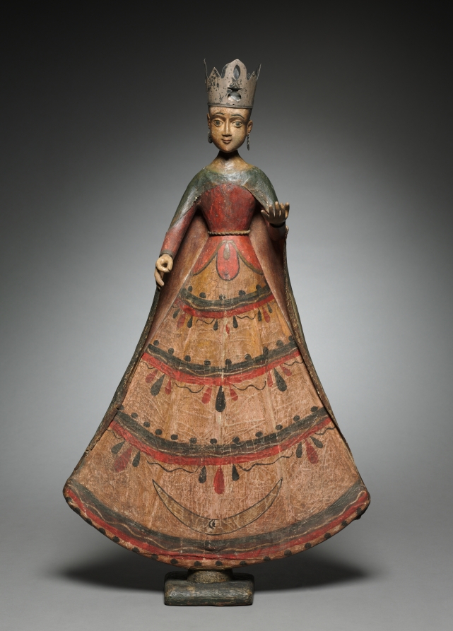 Santos: Virgin Crowned by Unknown Artist (1800), painted wood at Cleveland Museum of Art
