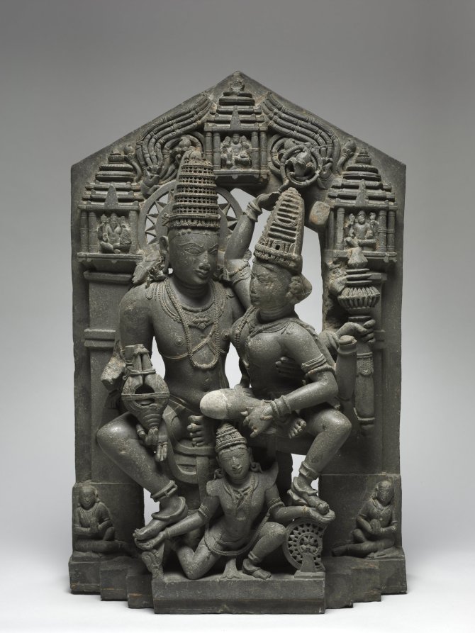 Vishnu and Shri Supported by Garuda by Unknown Artist (1000), volcanic Deccan trap at Cleveland Museum of Art
