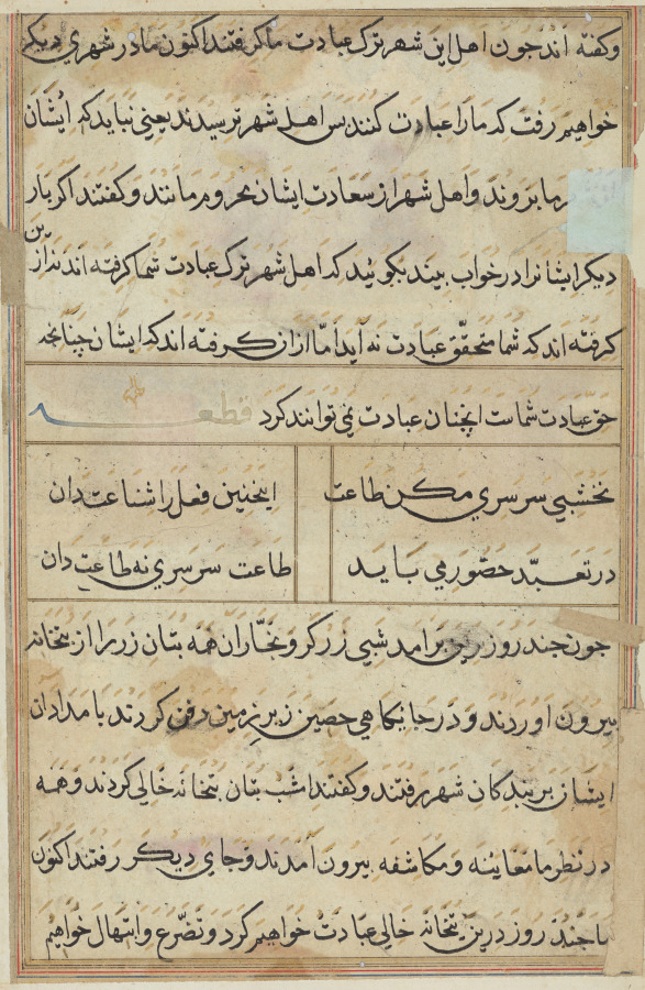 Page from Tales of a Parrot (Tuti-nama): text page