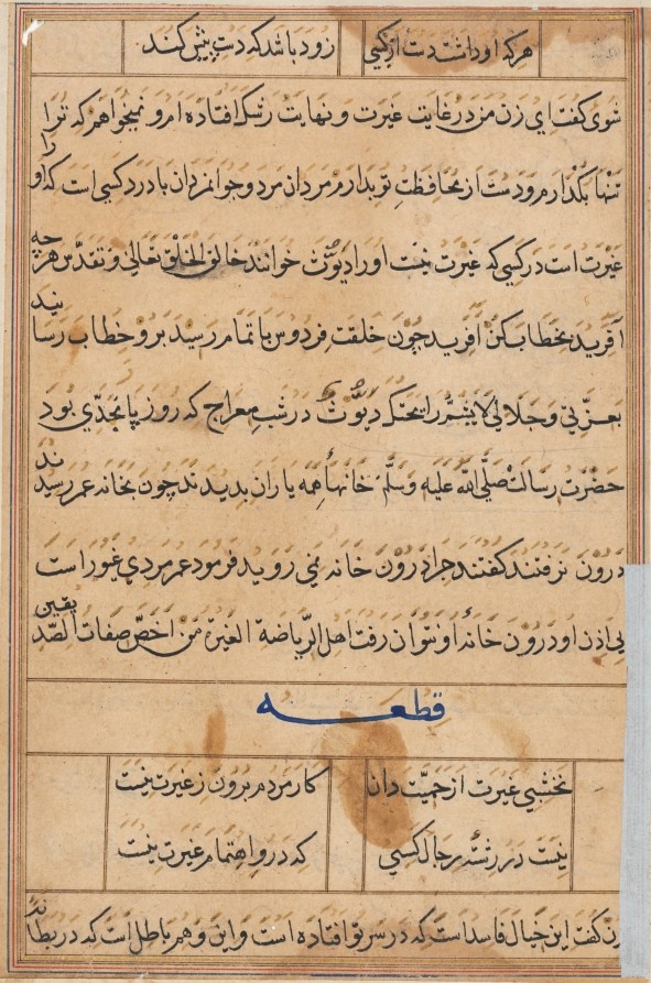Page from Tales of a Parrot (Tuti-nama): text page