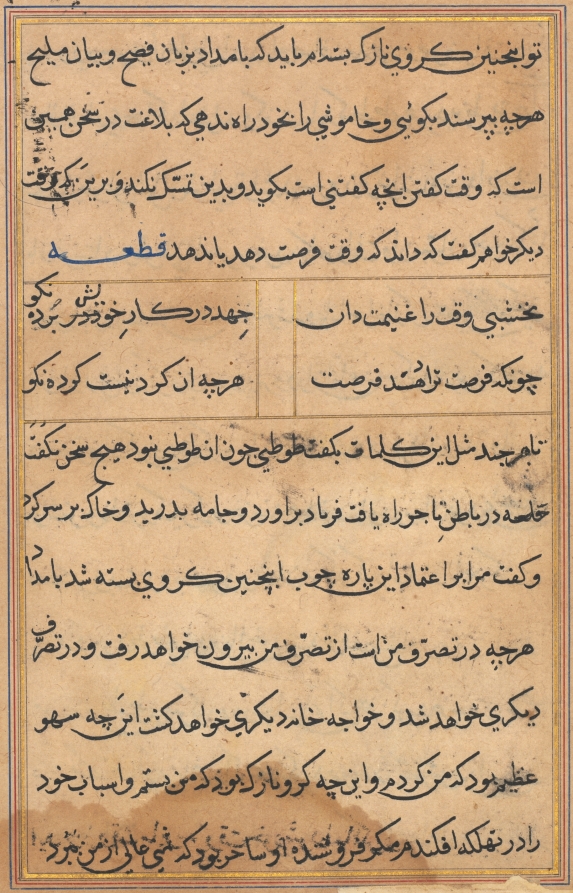 Page from Tales of a Parrot (Tuti-nama): text page