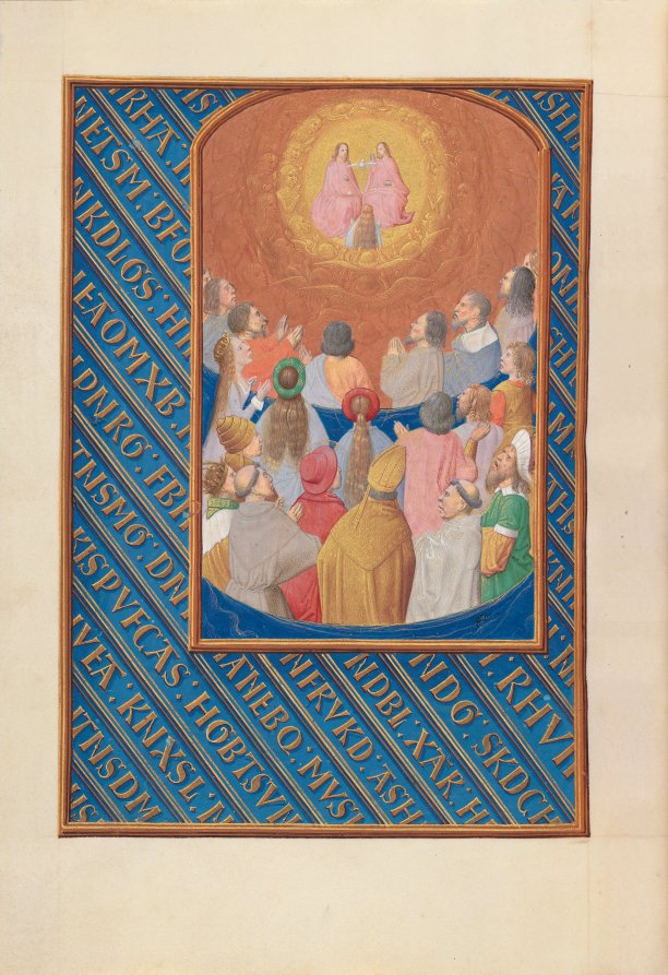 Hours of Queen Isabella the Catholic, Queen of Spain:  Fol. 37v, Court of Heaven