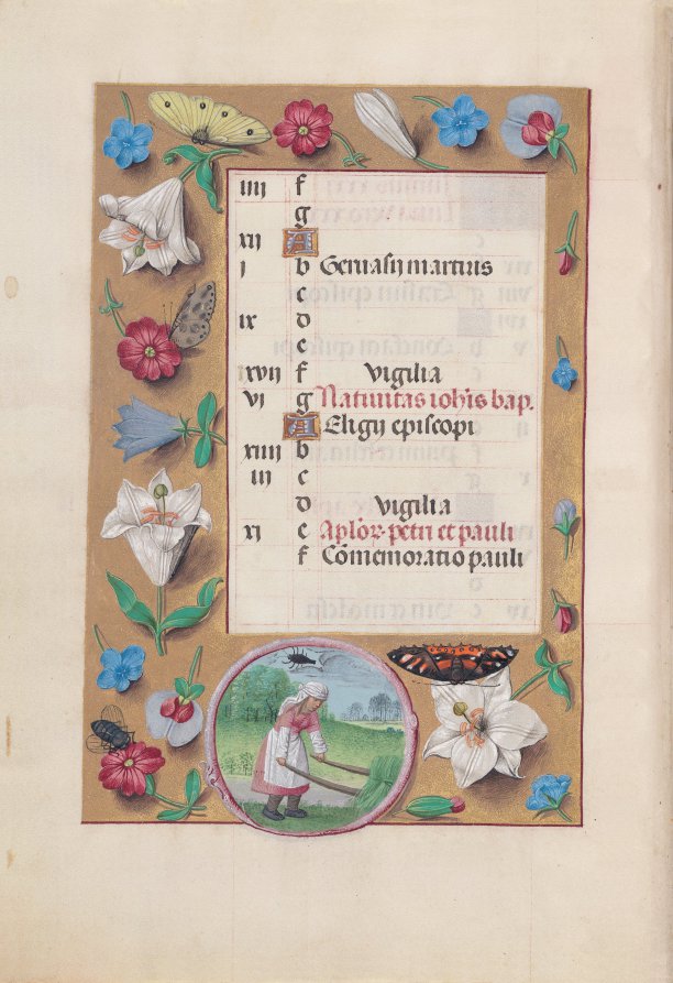 Hours of Queen Isabella the Catholic, Queen of Spain:  Fol. 7v, June
