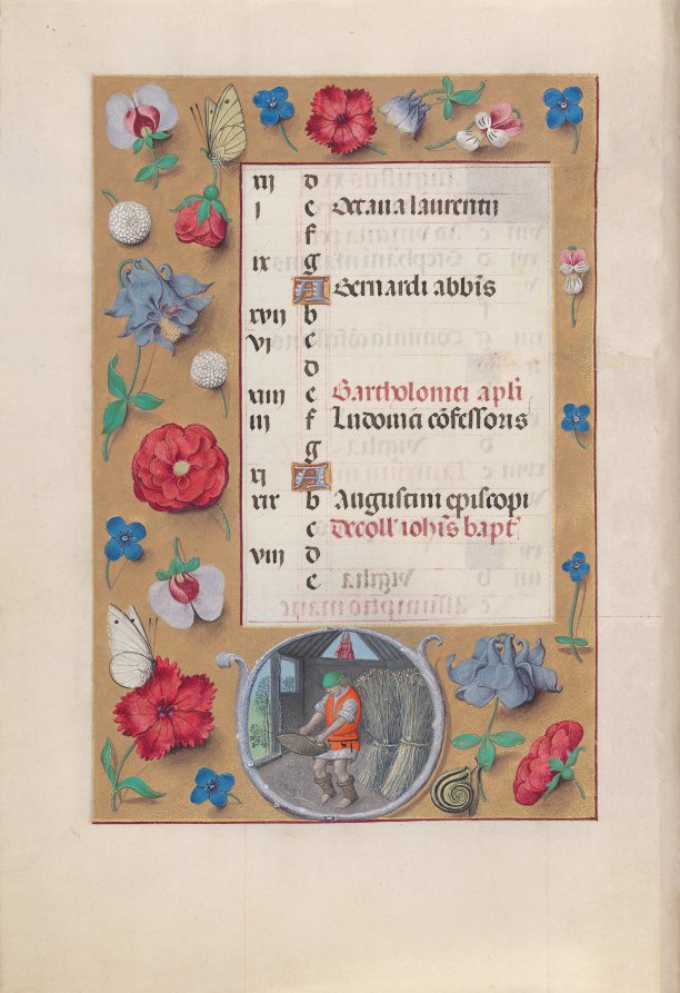 Hours of Queen Isabella the Catholic, Queen of Spain:  Fol. 9v, August