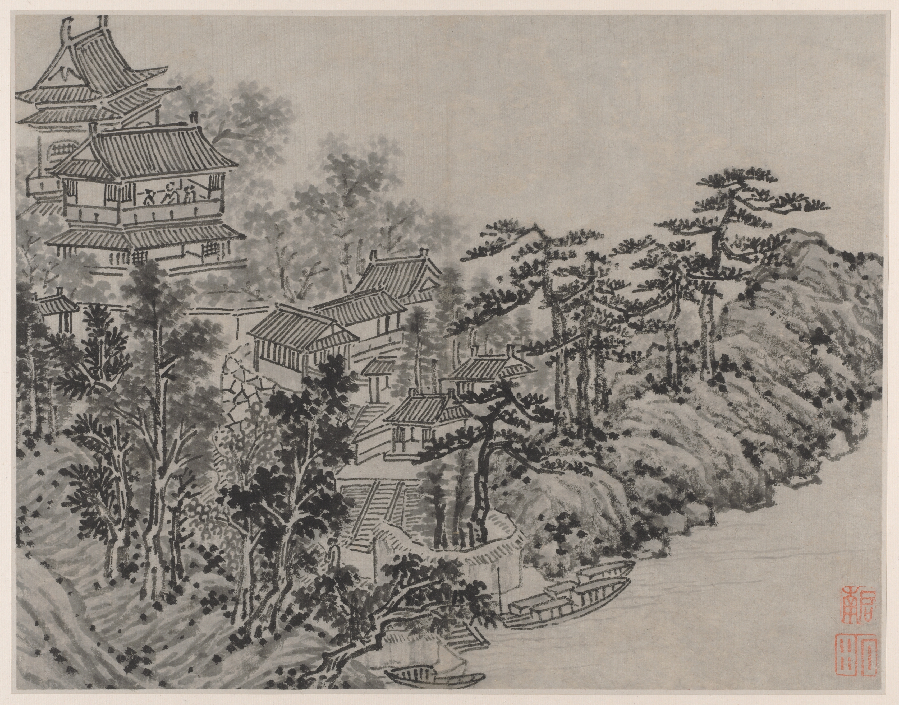 Cloud-Climbing Pavilion, from Twelve Views of Tiger Hill