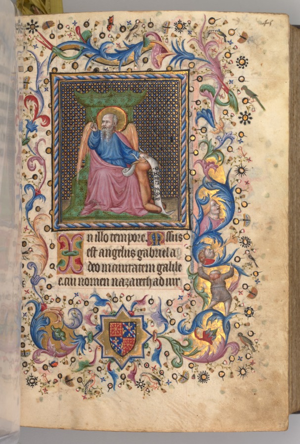 Hours of Charles the Noble, King of Navarre (1361-1425): fol. 23r, St. Luke