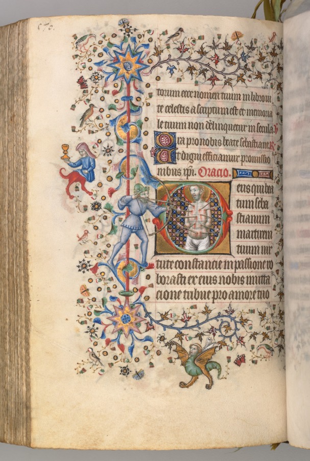 Hours of Charles the Noble, King of Navarre (1361-1425): fol. 279v, St. Sebastian