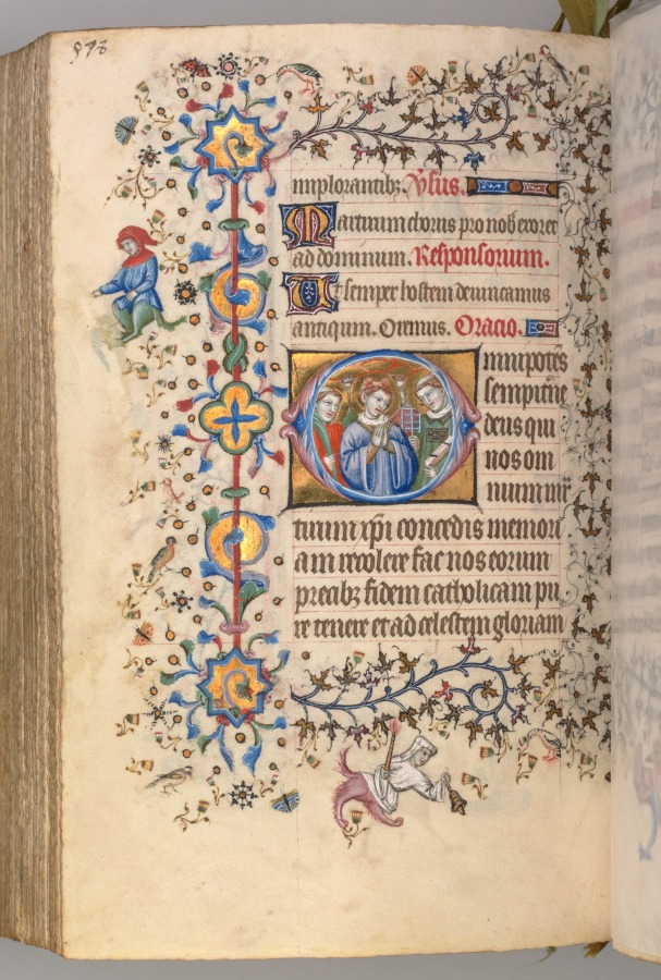 Hours of Charles the Noble, King of Navarre (1361-1425): fol. 283v, Martyrs: Unidentified Saint, SS. Stephen and Lawrence