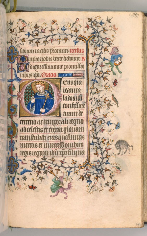 Hours of Charles the Noble, King of Navarre (1361-1425): fol. 291v, St. Louis