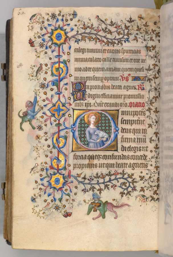 Hours of Charles the Noble, King of Navarre (1361-1425): fol. 299v, St. Agnes