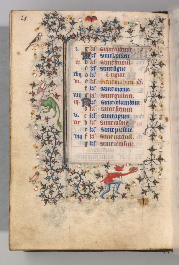 Hours of Charles the Noble, King of Navarre (1361-1425): fol. 9v, September