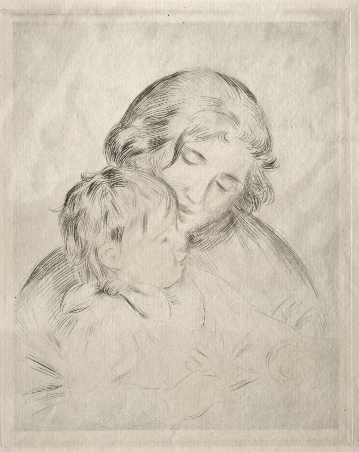 Pierre-Auguste Renoir【母と子】　保証書 Pierre-Auguste Renoir【母と子】 保証書 Postcard Mother And