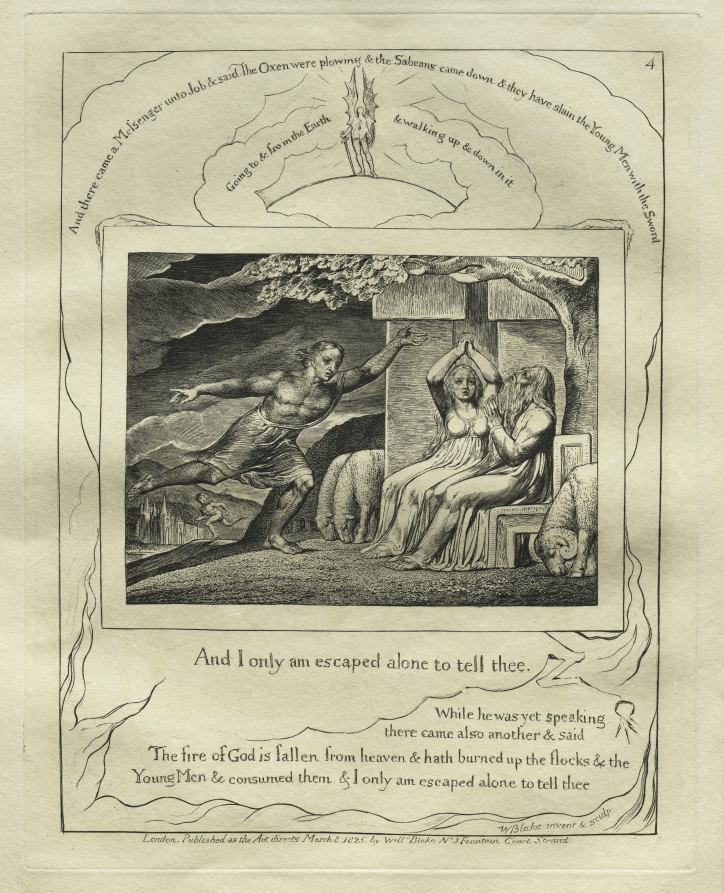 The Book of Job:  Pl. 4, And I only am escaped alone to tell thee