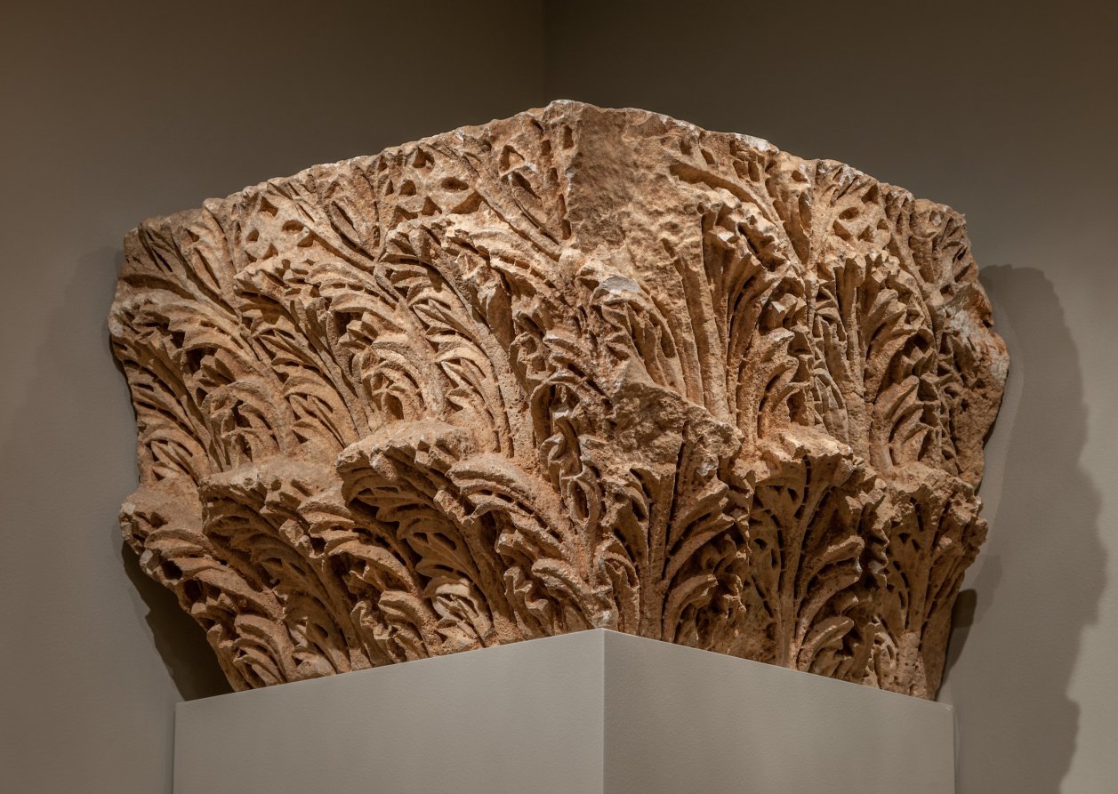 Engaged Capital with Windblown Acanthus by Unknown Artist (400), limestone at Cleveland Museum of Art