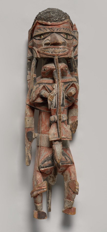 Malagan Memorial Festival Pole by Unknown Artist (1800), painted wood, sea snail opercula at Cleveland Museum of Art