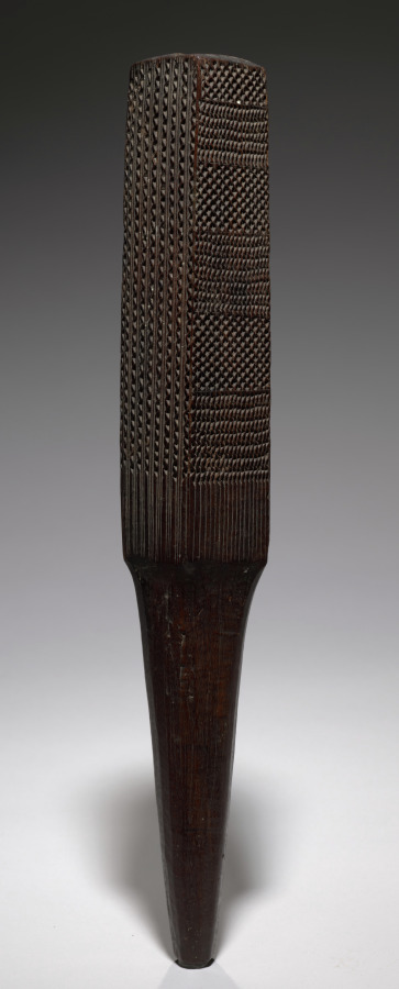 Tapa Cloth Beater (l'e kuku) by Unknown Artist (1900), wood at Cleveland Museum of Art