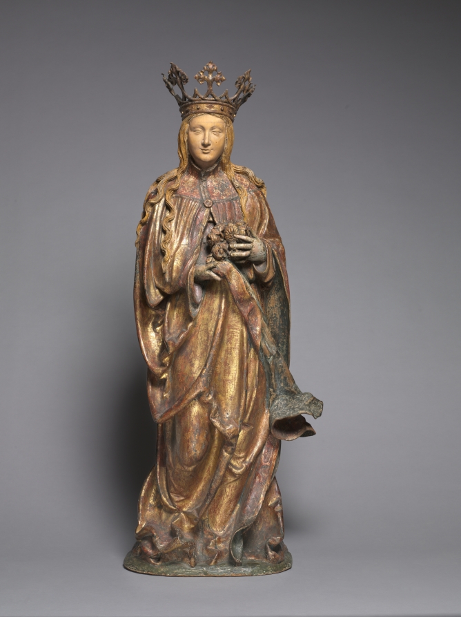 Saint Elizabeth of Hungary by Mätthaus Kreniss (1510), lindenwood with polychromy and gilding at Cleveland Museum of Art