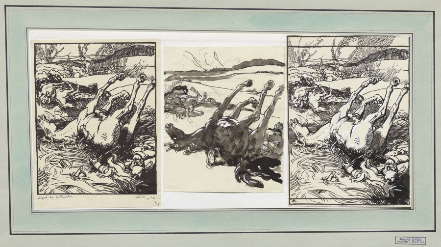 Après la bataille, chevaux morts