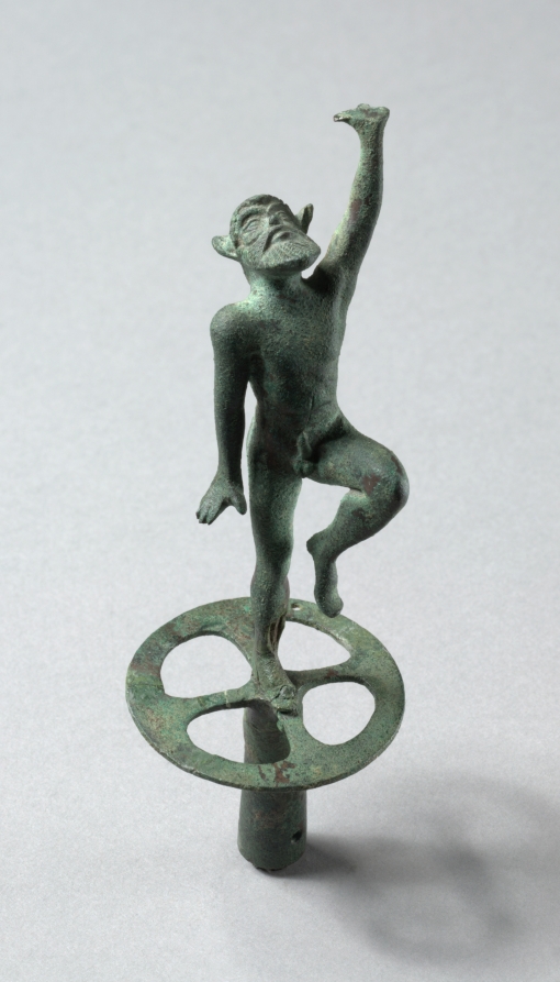 Kottabos Element of a Dancing Satyr by Unknown Artist (-470), bronze at Cleveland Museum of Art