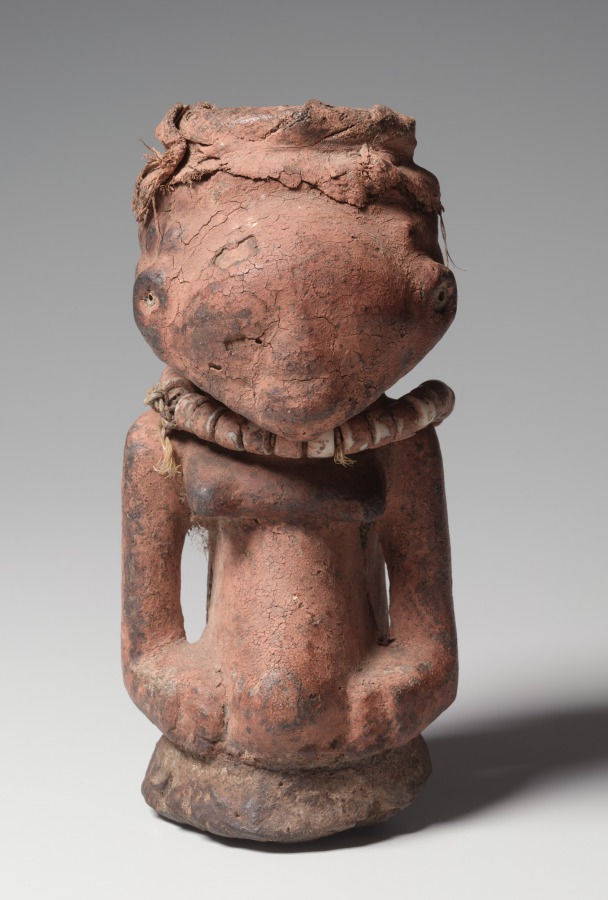 Figure (Nkishi) by Unknown Artist (1880), Wood, organic materials (including resin and soil), plant fiber, and glass beads at Cleveland Museum of Art