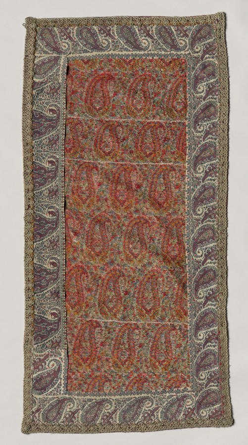 Lining from Silk Textile with Goatherds in a Landscape