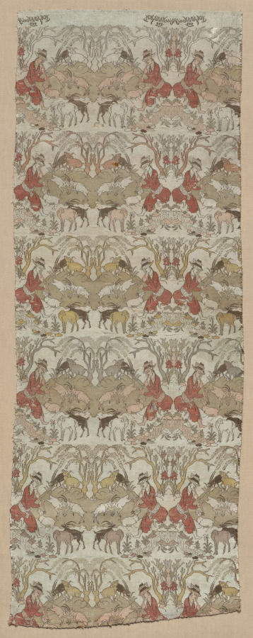 Silk Textile with Goatherds in a Landscape
