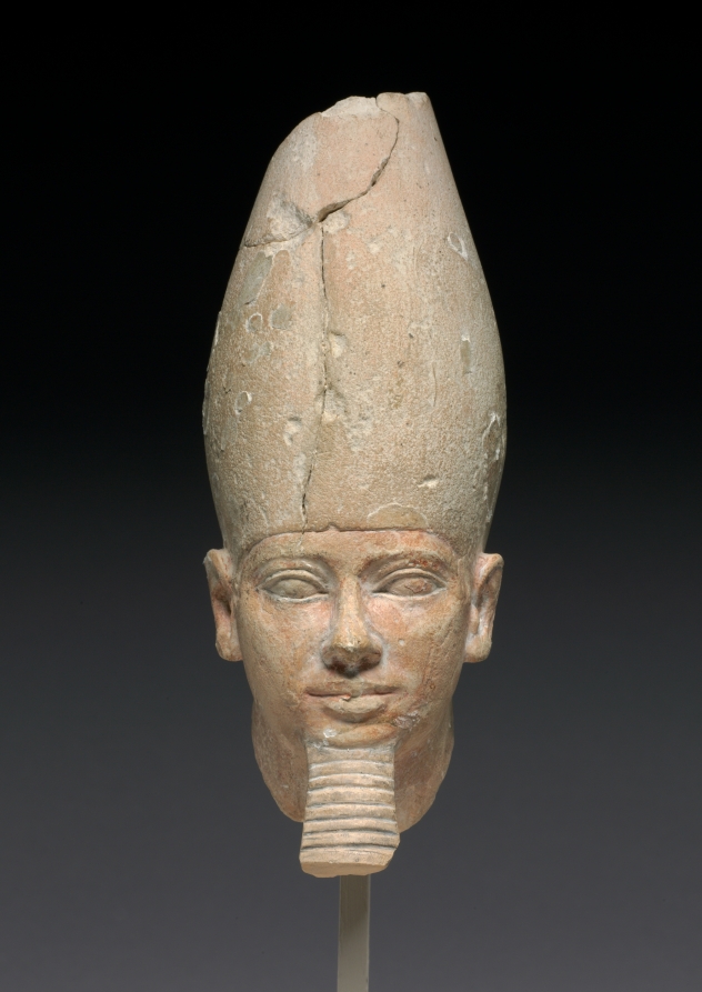 Head of King Userkaf by Unknown Artist (-2454), painted limestone at Cleveland Museum of Art