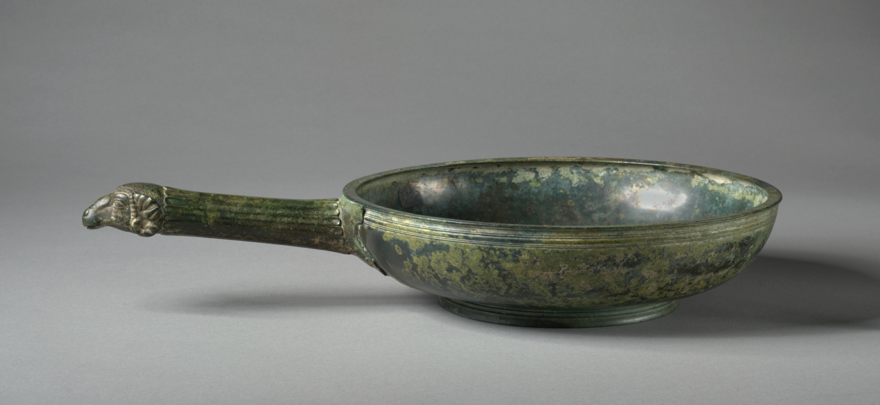 Patera with Fluted Handle and Ram Head Finial