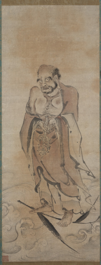 The Zen Patriarch Daruma on a Reed