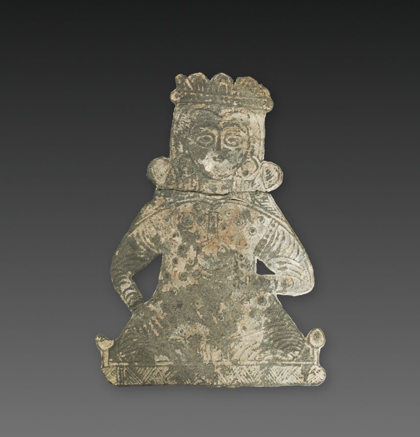 Seated Figure holding a Vase or Flask by Unknown Artist (1900), lead relief at Cleveland Museum of Art