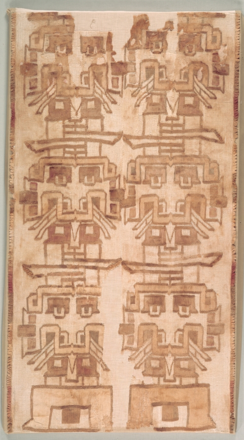 Two Textile Fragment with Fanged Heads