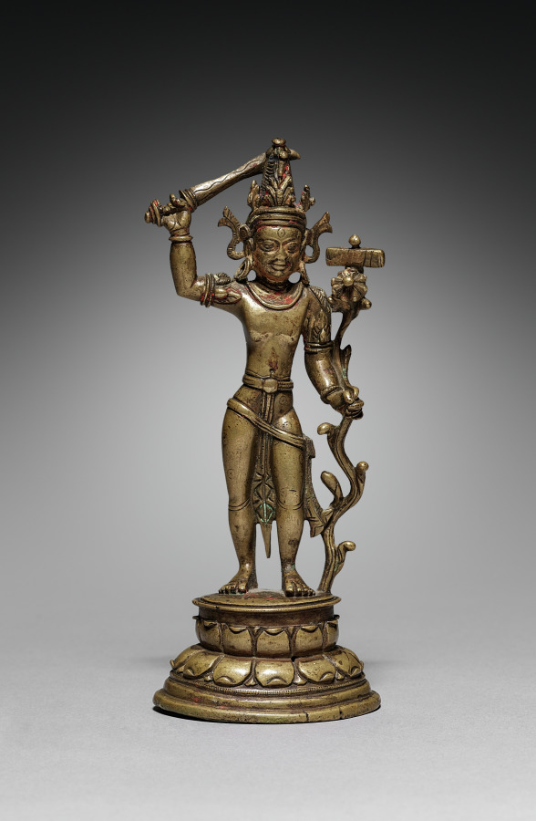 Standing Manjusri (Arapacana Form) by Unknown Artist (1100), bronze at Cleveland Museum of Art