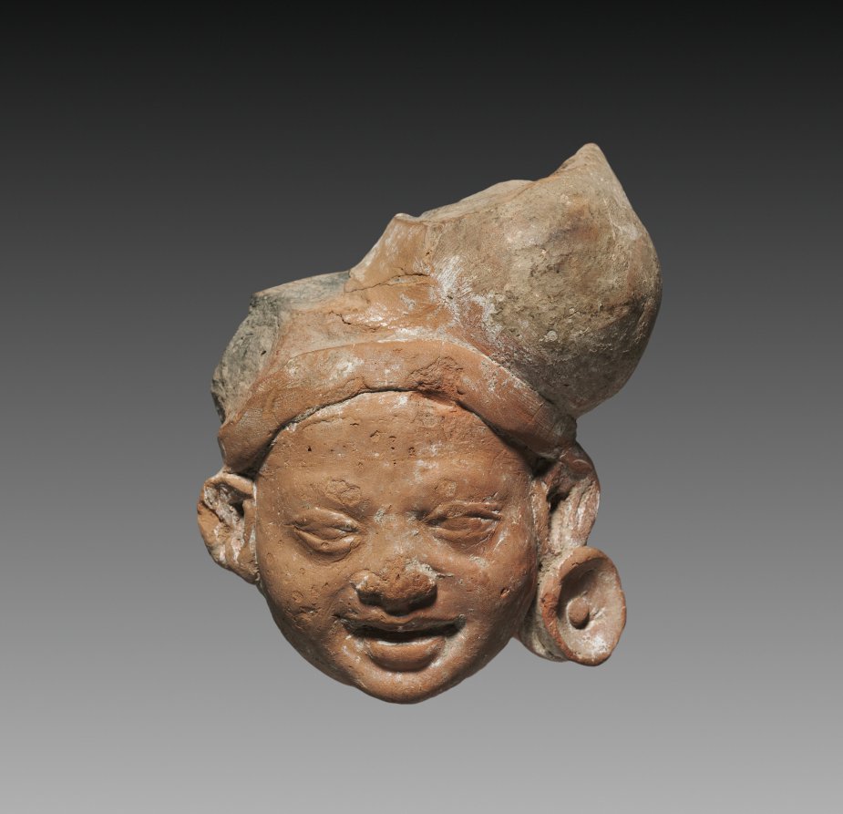 Male Head, possibly a Yaksha by Unknown Artist (-300), terracotta at Cleveland Museum of Art