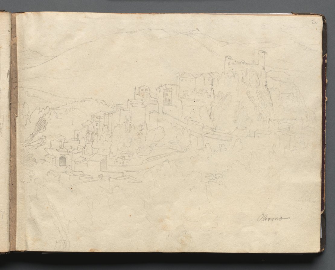Album with Views of Rome and Surroundings, Landscape Studies, page 02a: "Olevano"