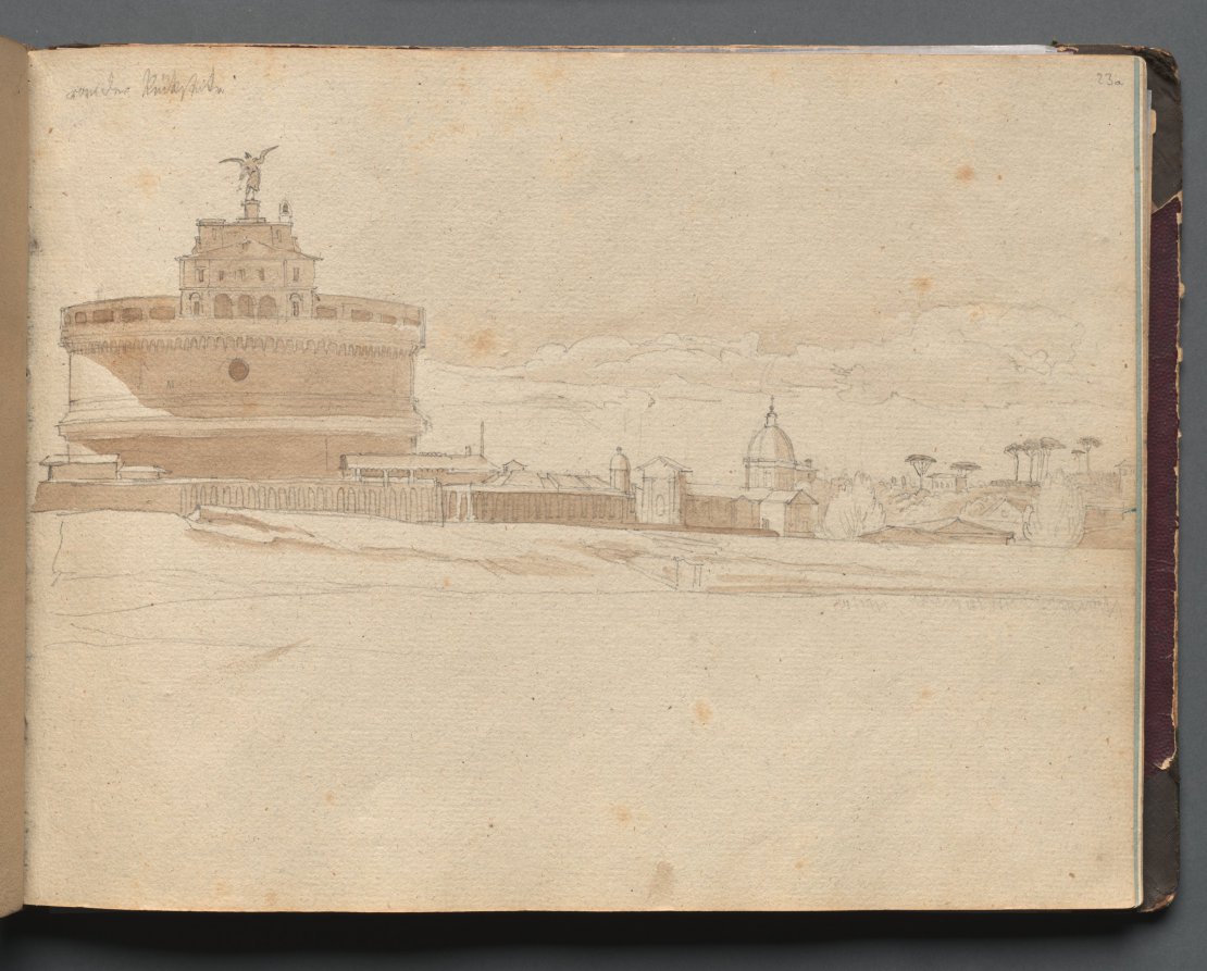 Album with Views of Rome and Surroundings, Landscape Studies, page 23a: Castle Saint Angelo, Rome