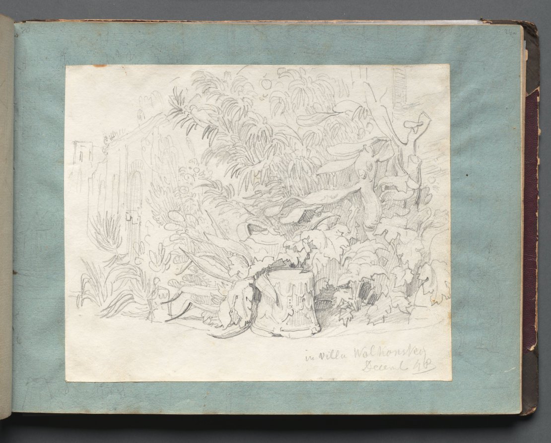 Album with Views of Rome and Surroundings, Landscape Studies, page 24a: "In Villa Walkonsky"
