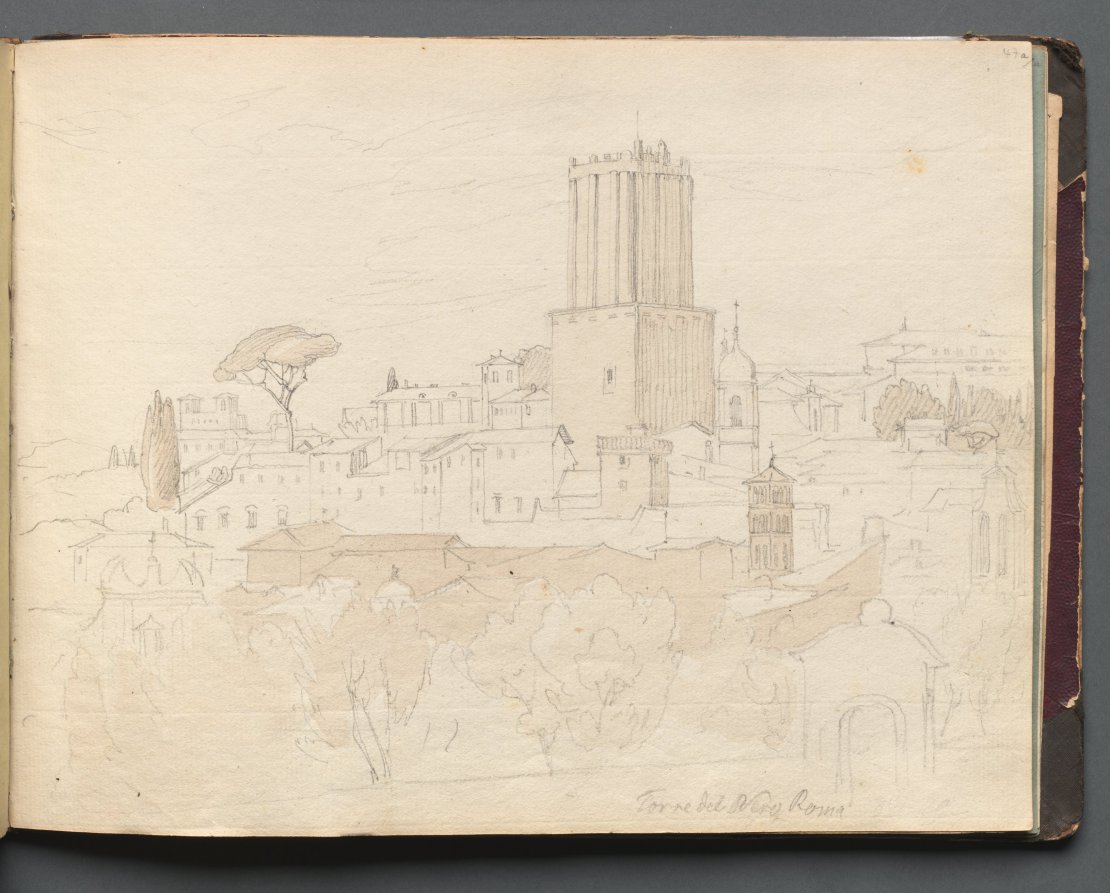 Album with Views of Rome and Surroundings, Landscape Studies, page 47a: " Torre del Nero, Rome"