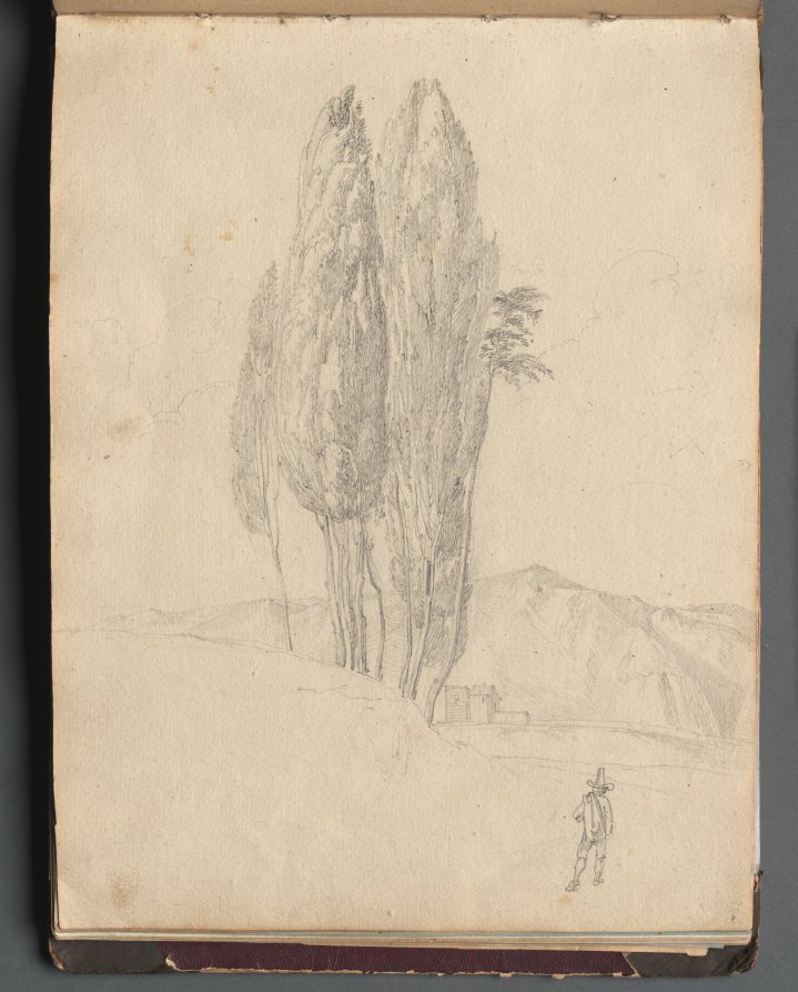 Album with Views of Rome and Surroundings, Landscape Studies, page 20a: Trees