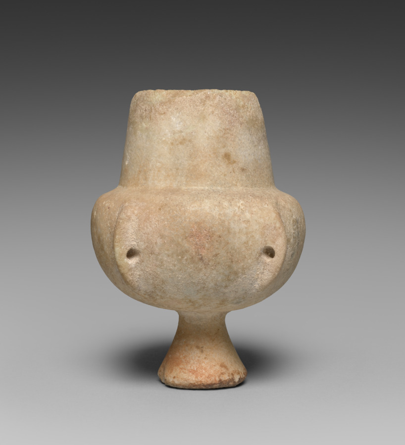 Kandila (Collared Jar with Conical Foot) by Master A (-3000), marble at Cleveland Museum of Art