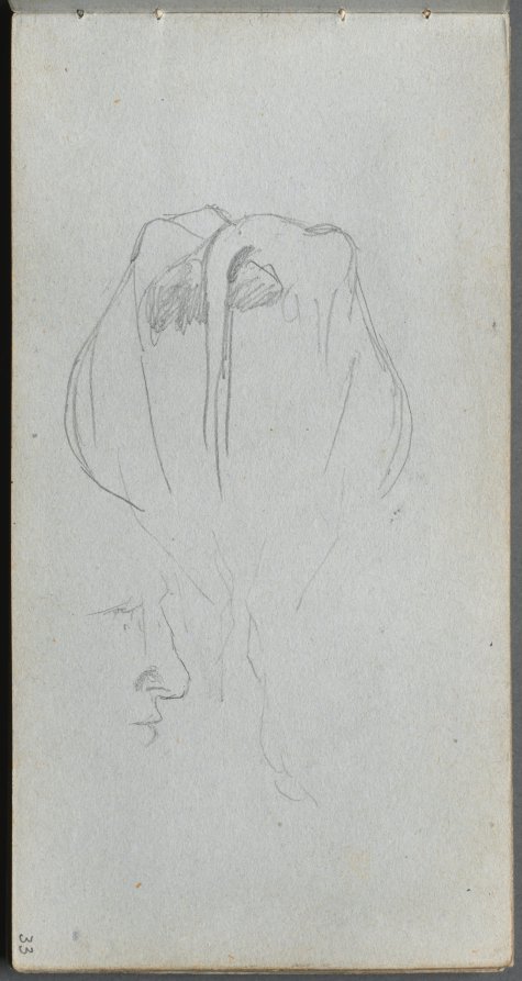 Sketchbook, page 33: Study of a Cow from Behind and Profile Study