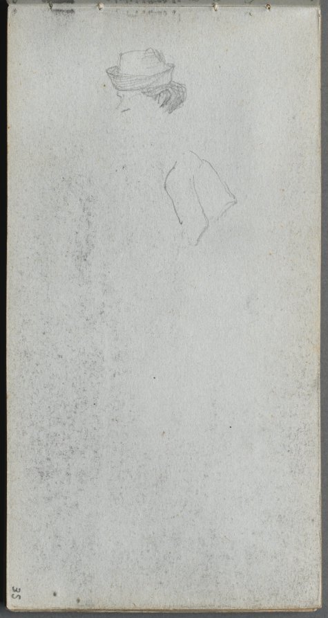 Sketchbook, page 35: Study of a Head