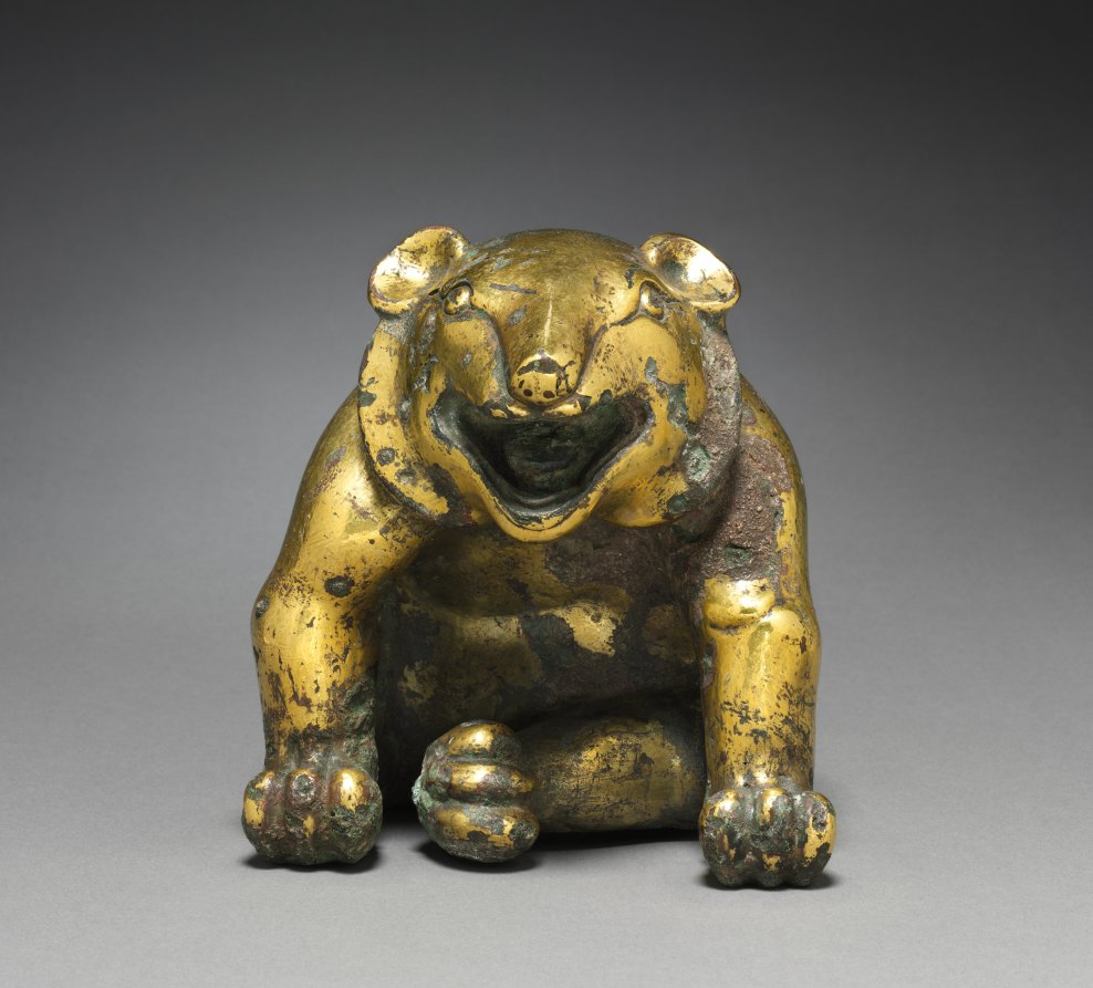 Mat Weight in the Form of a Bear by Unknown Artist (-202), gilt bronze at Cleveland Museum of Art