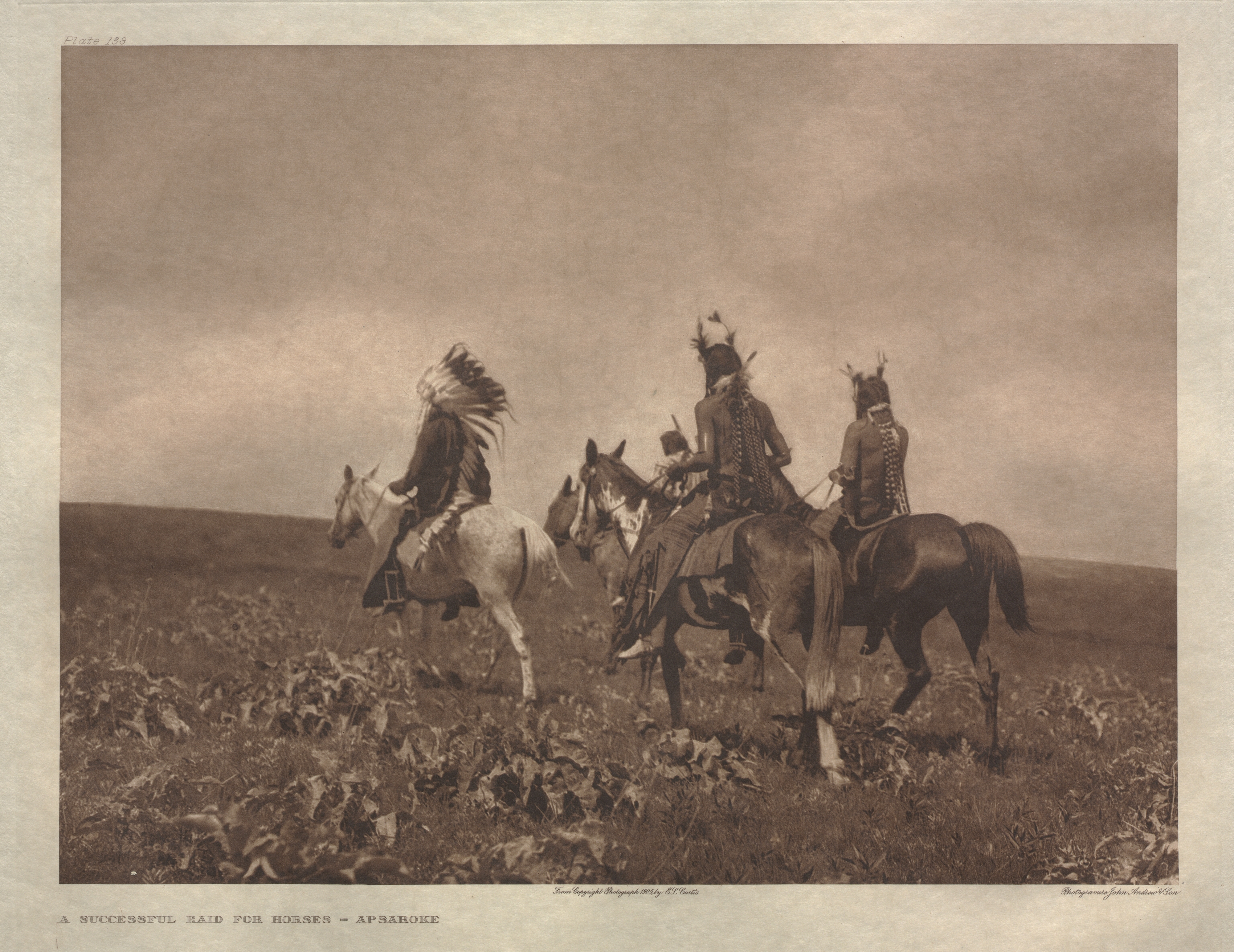 Portfolio IV, Plate 138: A Successful Raid for Horses--Apsaroke