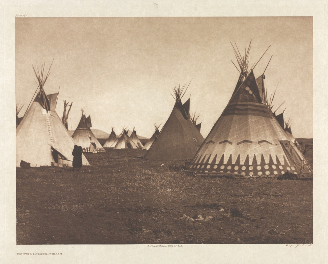 Portfolio VI, Plate 186: Painted Lodges--Piegan