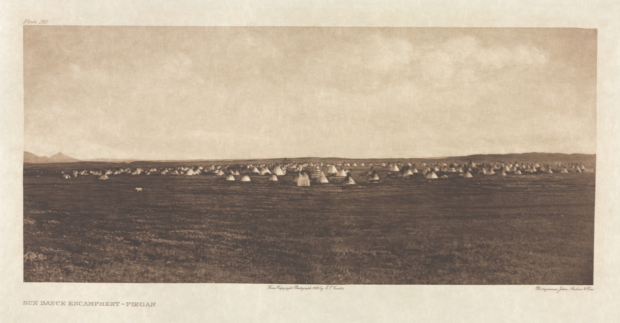 Portfolio VI, Plate 192: Sun Dance Encampment--Piegan