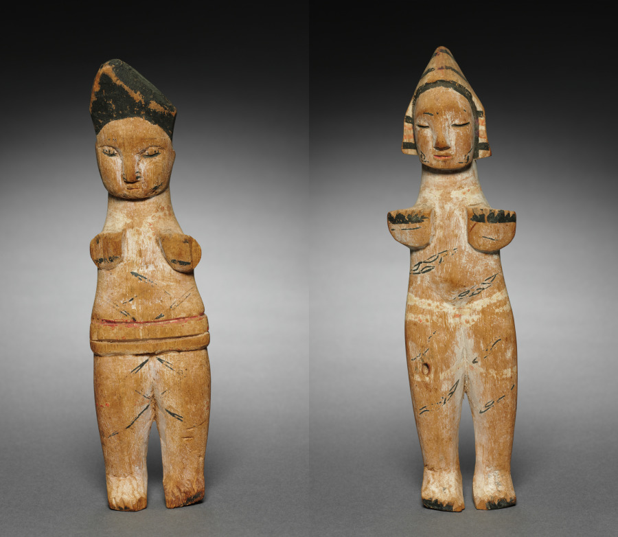 Pair of Dolls by Unknown Artist (1900), Wood, kaolin, and paint at Cleveland Museum of Art