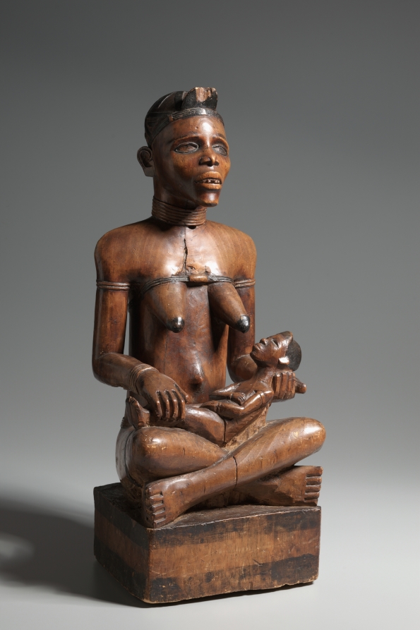 Mother and Child Figure by Unknown Artist (1875), Wood and paint at Cleveland Museum of Art